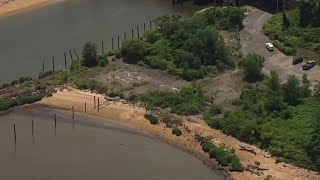 Chunks of lead washing up along Jersey Shore bay [upl. by Aihtenyc]