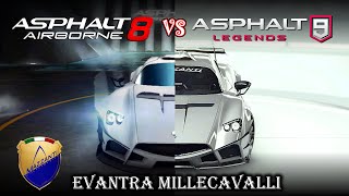 Mazzanti Evantra Millecavalli Asphalt 8 vs Asphalt 9 [upl. by Etnomed]