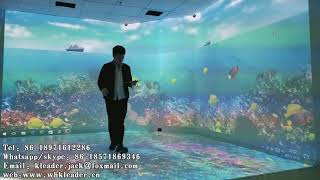 interactive wall floor projection system interactive projection system touch interaction [upl. by Karwan236]