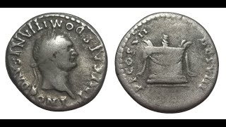 Domitian Altar PONT Denarius 81 AD [upl. by Garnette12]