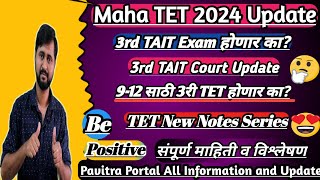 Maha TET 2024 Update3rd TAIT UpdateTET Exam Date Update3rd TAIT Court UpdateTET Notes Series [upl. by Lexis827]