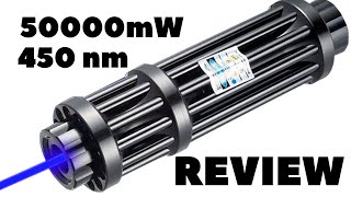 50W Blue Burning Laser Pointer Review 50000mW [upl. by Orna278]