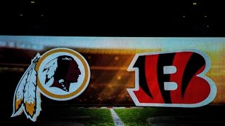 USA and GB anthem Wembley Redskins at Bengals NFL 2016 week 8 [upl. by Elyrad]