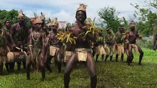 Energetic Sing Sing Group North Morobe dancing to a Garamut drum Papua New Guinea [upl. by Eerol]