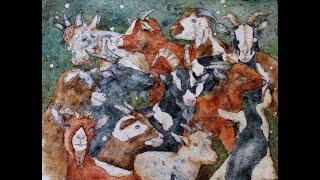 Las CabrasThe Goats Watercolor Batik Demonstration [upl. by Sukcirdor781]