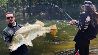 INSANE FLOODWATER BARRAMUNDI FISHING [upl. by Harim306]