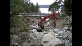 Dancing Excavators Charles Creek Erosion Control Time Lapse [upl. by Mundy208]