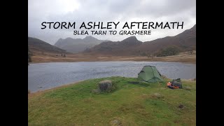 STORM ASHLEY AFTERMATH Blea Tarn to Grasmere FT BENT TENT POLES ☹ [upl. by Erund]