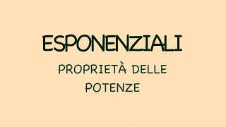 ESPONENZIALI  INTRODUZIONE proprietà [upl. by Salinas]