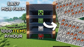 Minecraft AUTOMATIC and SIMPLY MOB FARM  NO SPAWNER  FAST TUTORIAL  SUPER EASY [upl. by Eyks515]