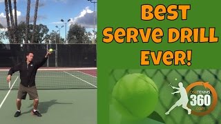 Tennis Serve Technique  Best Serve Drill EVER [upl. by Valleau]