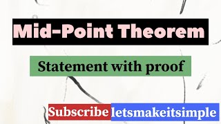 MidPoint Theorem Explanation with proof 👈✨ [upl. by Luna641]