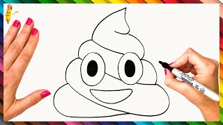 How To Draw A Poop Emoji Step By Step 💩 Poop Emoji Drawing Easy [upl. by Estrin417]