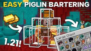 Minecraft 121 EASY Piglin BarteringTrading Farm  3500 items per hour [upl. by Cerelia]