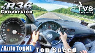 VW Golf MK4 R32  415HP R36 SUPERCHARGED  275kmh AUTOBAHN POV by AutoTopNL [upl. by Niuqauj]