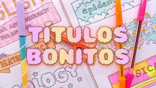 CÓMO HACER TÍTULOS BONITOS para PORTADAS de CUADERNO y ENCABEZADOS ✨ IDEAS para decorar APUNTES [upl. by Akenor]