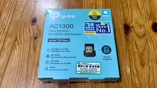 tplink AC1300 Nano Wireless MUMIMO USB Wifi Adapter Unboxing [upl. by Bank278]