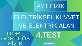 AYT Fizik Dört Dörtlük KPT ELEKTRİKSEL KUVVET VE ELEKTRİK ALAN 4Test [upl. by Lyckman810]