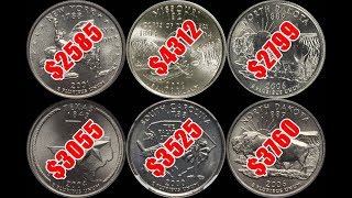 TOP 10 Most Valuable US State Quarters  High Grade Examples Sell for BIG Money [upl. by Berriman41]