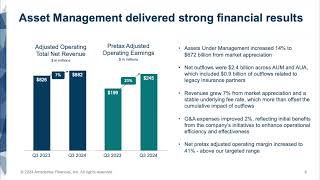 Ameriprise Financial AMP Q3 2024 Earnings Presentation [upl. by Hassin]