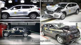 Hyundai Tucson VS Kia Sportage Crash Test [upl. by Bysshe447]