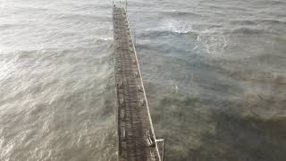 Topsail Island  Seaview Pier close up after Hurricane Florence [upl. by Srevart]