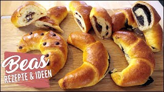 Blitzschnell Hörnchen backen  Süß gefüllt 🥐 Rezept mit Toffifee Art und Mohn  Quark Öl Teig [upl. by Zacek]