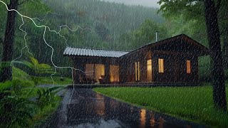 DEEP SLEEP  Heavy Rain on a Tin Roof for Sleeping heavy rain on tin roof with thunder rain sounds [upl. by Yelrak]