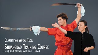 Learn Double Broadsword  Shuangdao Training Course for Competition Wushu Taolu  Wang Xiaona [upl. by Otilegna]