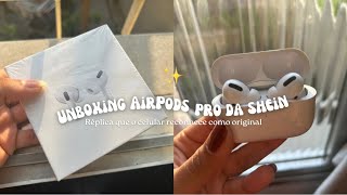 UNBOXING AIRPODS PRO DA SHEIN ✨🎧 o celular reconheceu como original [upl. by Alyos]