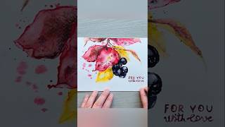 New Watercolor Tutorial🍁👆 autumnart botanical shortsart [upl. by Rehc]