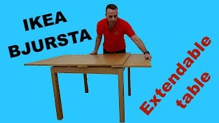 Ikea BJURSTA Extendable table assembly instructions [upl. by Vasta868]