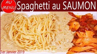 【 PATES 】SPAGHETTI AU SAUMON  SAUCE CITRON  RECETTE FACILE RAPIDE VC0028 VS00117 AU010101 [upl. by Varick534]