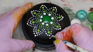 DIY How to Make a Mandala Stone  Painted Dotting Art  Satisfying Painting Rocks [upl. by Adnuhser]