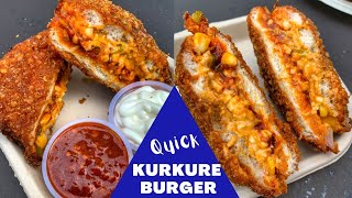 How to make Street Style kurkure burger [upl. by Aimil]