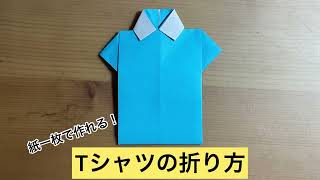 折り紙簡単！Tシャツの折り方 origami Tshirt [upl. by Eimmaj]