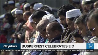 Toronto Muslims mark end of Eid at BuskerFest [upl. by Ataynek]