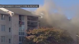 More than 30 people displaced by fire at Silver Spring apartment building  NBC4 Washington [upl. by Hurlee]