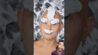 Whipped cream as primer who does christmas makeup skincare beauty makeuptutorial shorts [upl. by Isdnil]