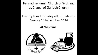 Communion Service from Chapel of Garioch Church 3rd November 2024 [upl. by Adiam]