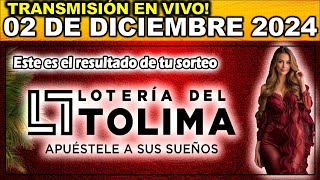 Resultado LOTERIA DEL TOLIMA del LUNES 02 de diciembre 2024 [upl. by Yar562]