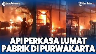 KEBAKARAN PT LIBOLON PABRIK TEKSTIL DI PURWAKARTA Nyala Api Melumat Seketika Buruh Panik [upl. by Nylahsoj]