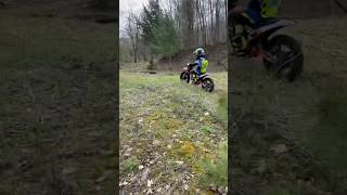 😬 3yo KTM SXE 2 on motocross track KTM 50cc electric dirt bike vs Yamahas PW50 [upl. by Hibbert]