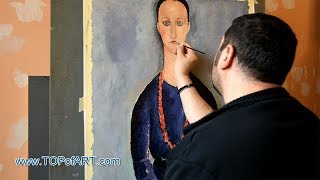 Modigliani  Woman with a Red Necklace  Art Reproduction Oil Painting [upl. by Ennovahc]