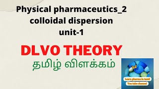 physical pharmaceutics2colloi dal dispersionDLVO theory explained in tamil [upl. by Adaiha]