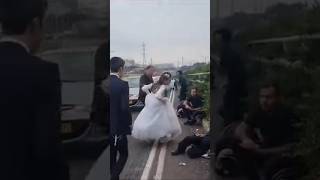 Jewish Bride and Groom take shelter during their wedding from rockets The wedding went on israel [upl. by Imotas]