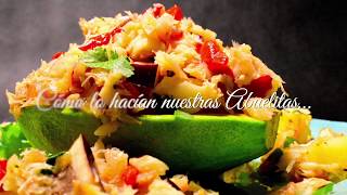 Aguacate relleno con berenjena y bacalao Coloso [upl. by Uttasta]