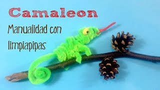 Manualidades infantiles Camaleón con limpiapipas [upl. by Odel855]