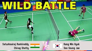 WILD BATTLE  Satwiksairaj RankireddyChirag Shetty VS Kang Min HyukSeo Seung Jae [upl. by Ynes661]