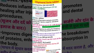 Chymoral forte tablet uses in hindi 😍🥰🥰🥰viralshort [upl. by Lapo]